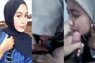 Jilbab Manis Sedot Batang Sampai Banjir Wajah
